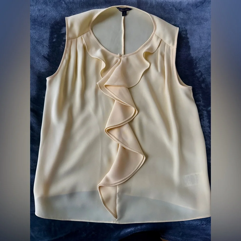 Brooks Brothers Cream Ruffle Blouse - Picture 4 of 8